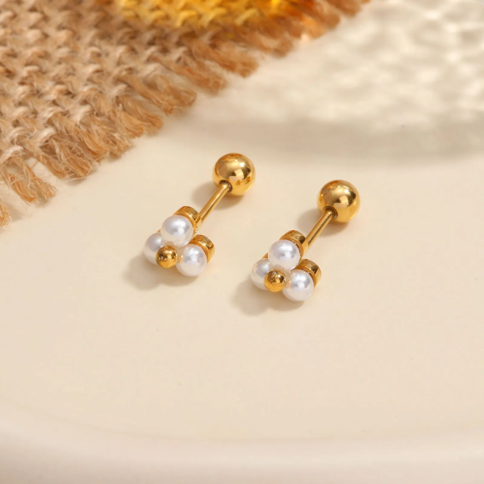 Stainless steel Screw system earring