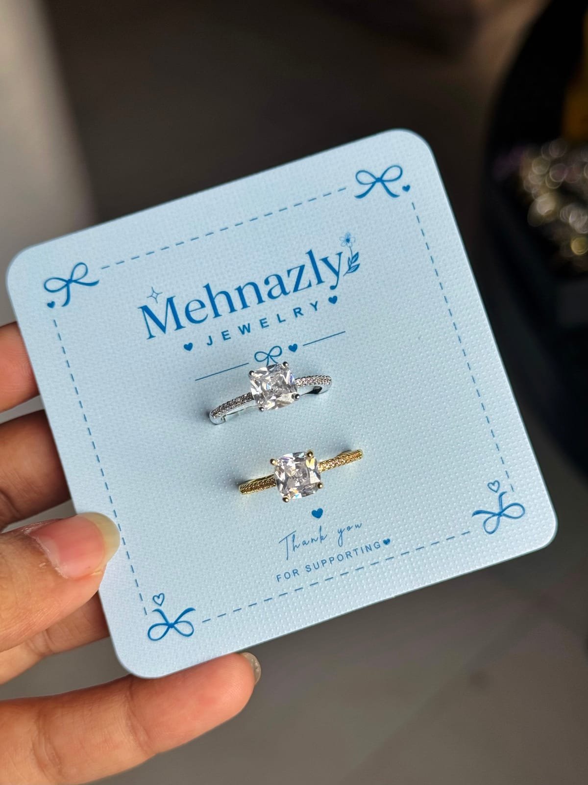 Stainless Steel Diamond cut adjustable ring