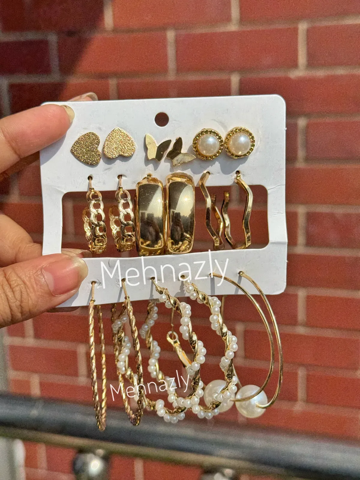 Alloy 9 pair earring set