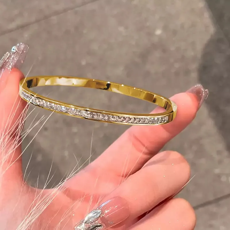 Titanium steel openable cuff bracelet