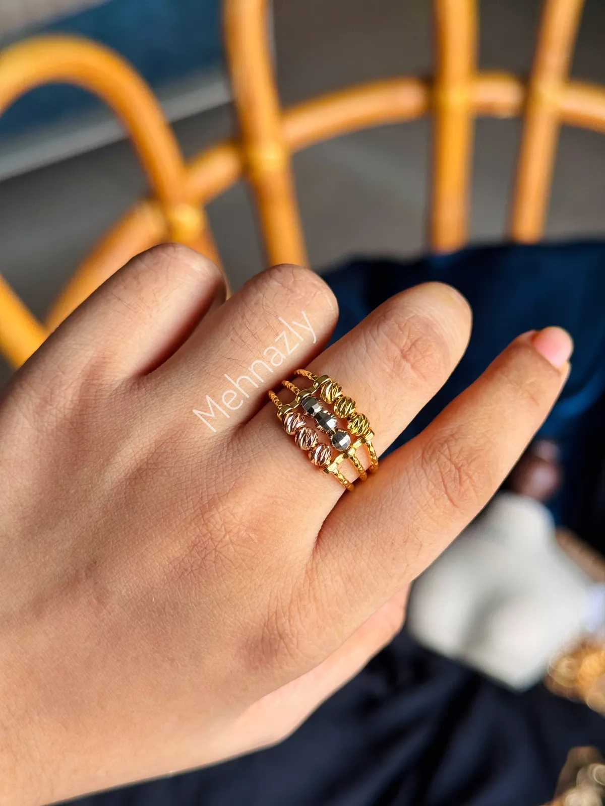 Xuping Rodium ball work adjustable ring