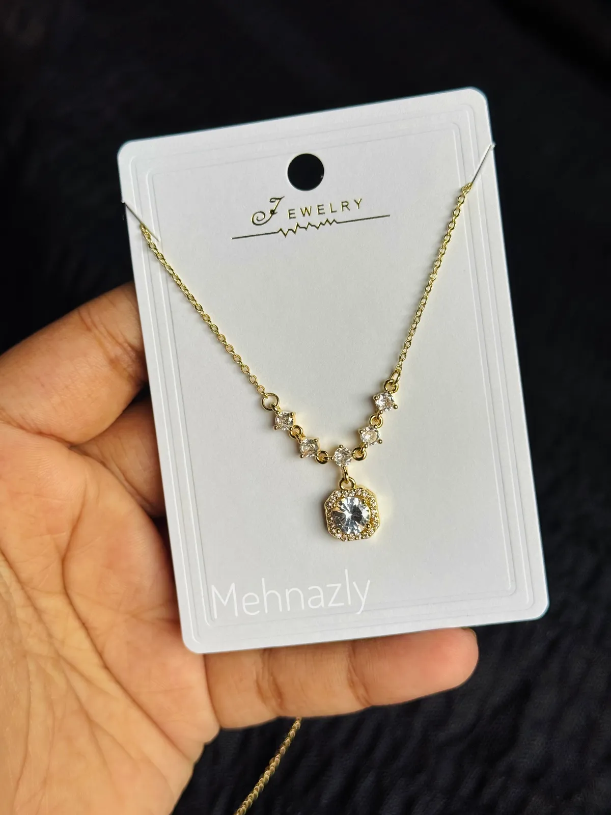 Stainless Steel Diamond cut stone neckpiece