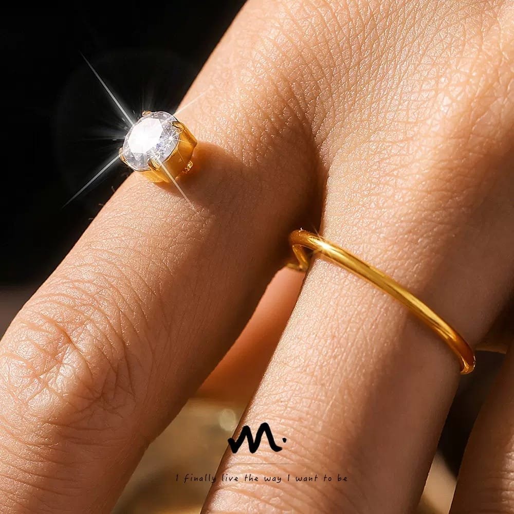 Stainless steel S double finger ring